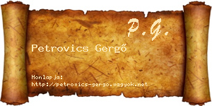 Petrovics Gergő névjegykártya